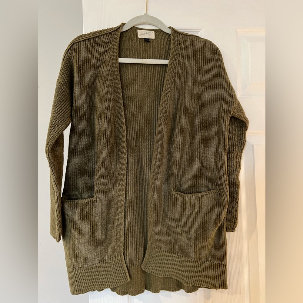 Olive green cardigan